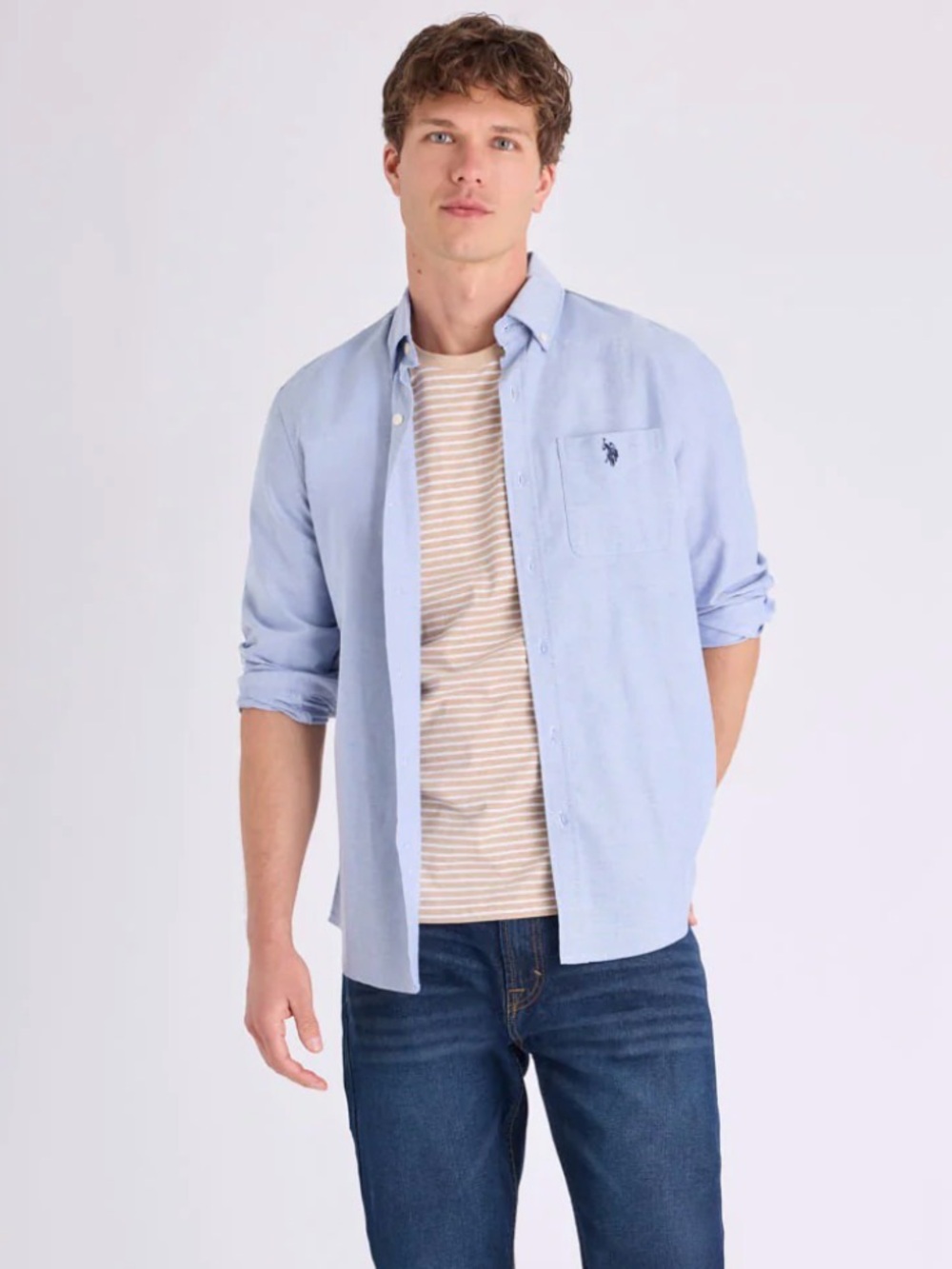 U.S. Polo Assn. Light Blue Button Down Size Small